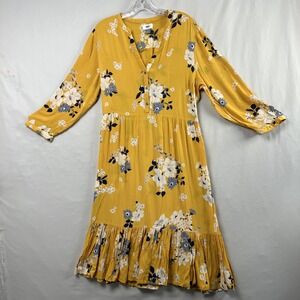 Old Navy Shift Dress Womens Large Tiered Floral Cottage Prairie Flowy Peasant